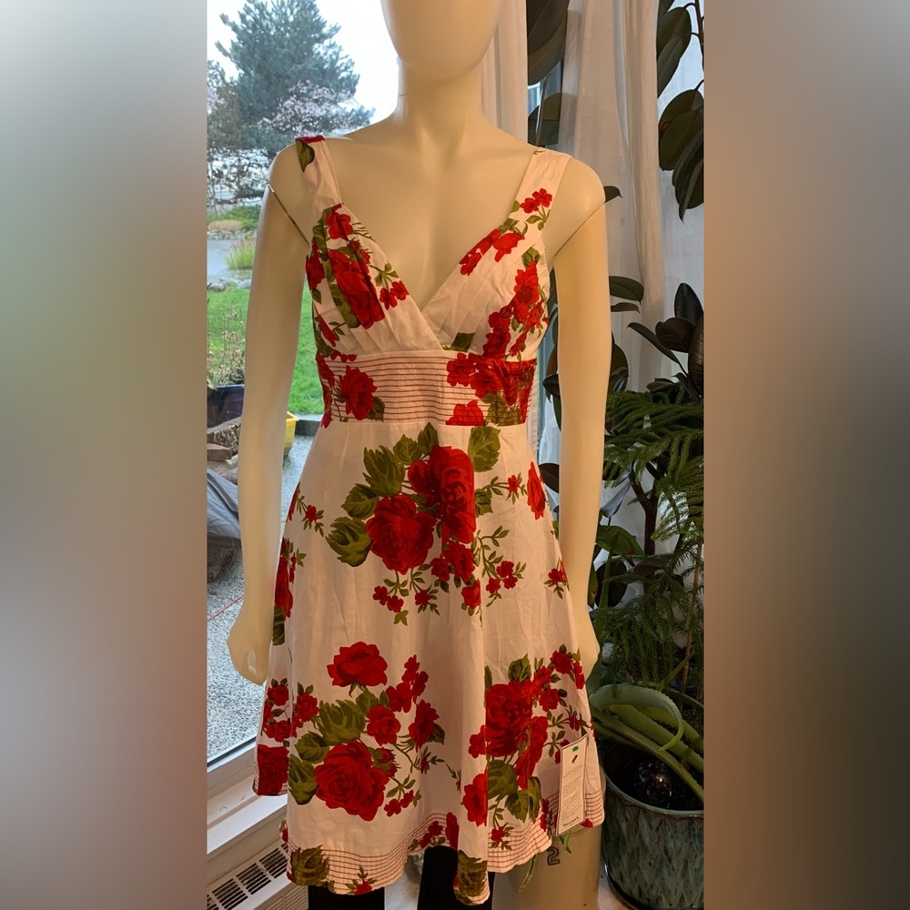 🆕B. Darlin Red and White Floral Dress Size US 13/14